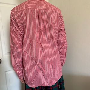 GAP classic Oxford Shirt, Red striped L size fashionable, Long-sleeved Shirt